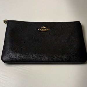 Coach Black Pebbled Leather Pouch
